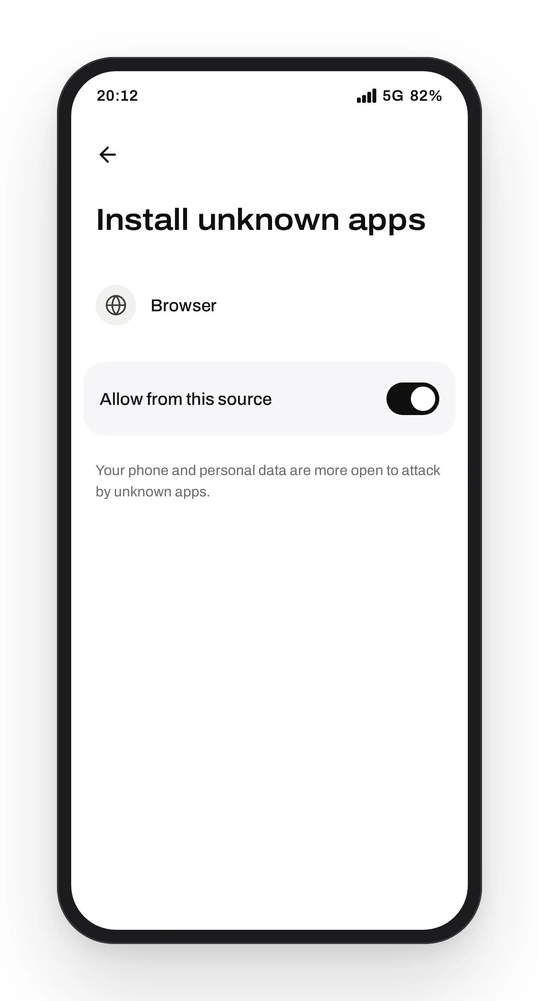Android settings: Allow from this source