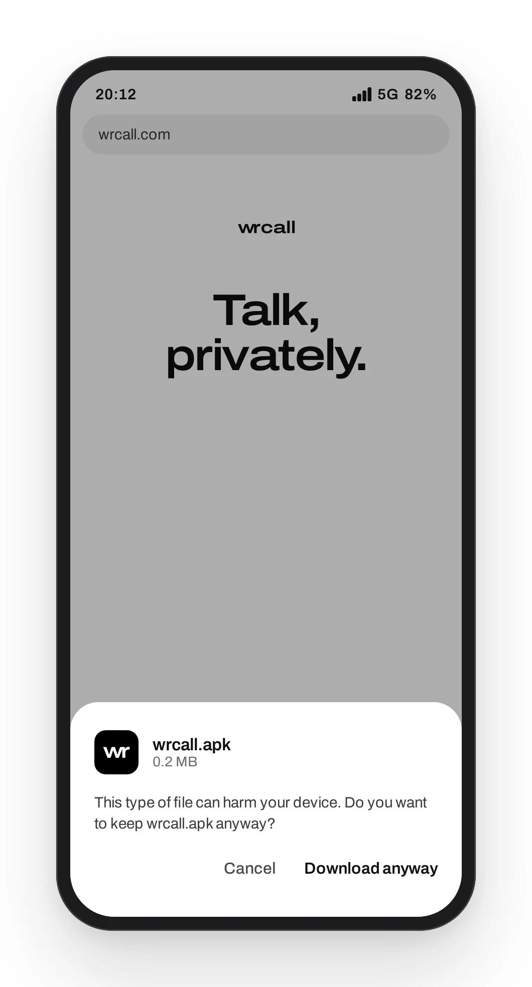 Android asks: download this file anyway?